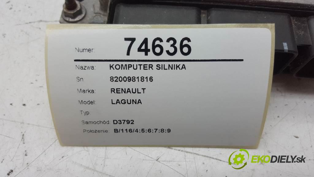 RENAULT LAGUNA  2010 81 kW    1461 riadiaca jednotka Motor 8200981816 (Riadiace jednotky)