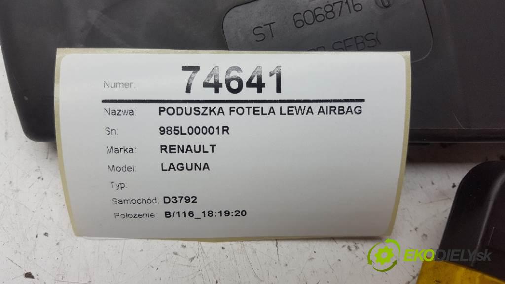 RENAULT LAGUNA  2010 81 kW    1461 AirBag sedačky ľavá strana airbag 985L00001R
