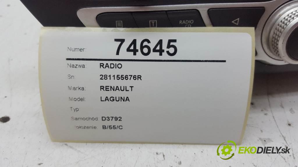 RENAULT LAGUNA  2010 81 kW    1461 RADIO 281155676R (Audio zariadenia)