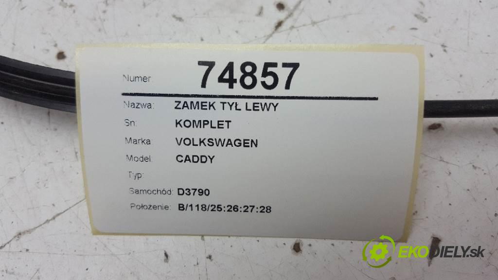 VOLKSWAGEN CADDY  2015 75kW    1598 zámok zadní část levý KOMPLET