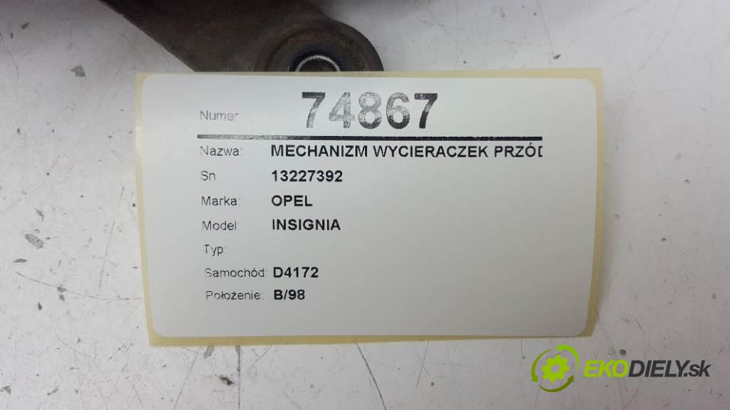 OPEL INSIGNIA  2009 118kW    1956 Mechanizmus stieračov predný 13227392 (Motorčeky stieračov predné)