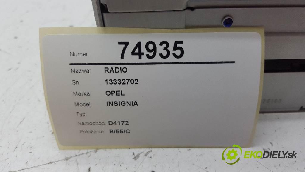 OPEL INSIGNIA  2009 118kW    1956 RADIO 13332702 (Audio zariadenia)