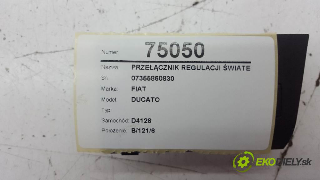 FIAT DUCATO  2016 96kW   2287 Prepínač nastavenia svetiel 07355860830 (Prepínače, spínače, tlačidlá a ovládače kúrenia)