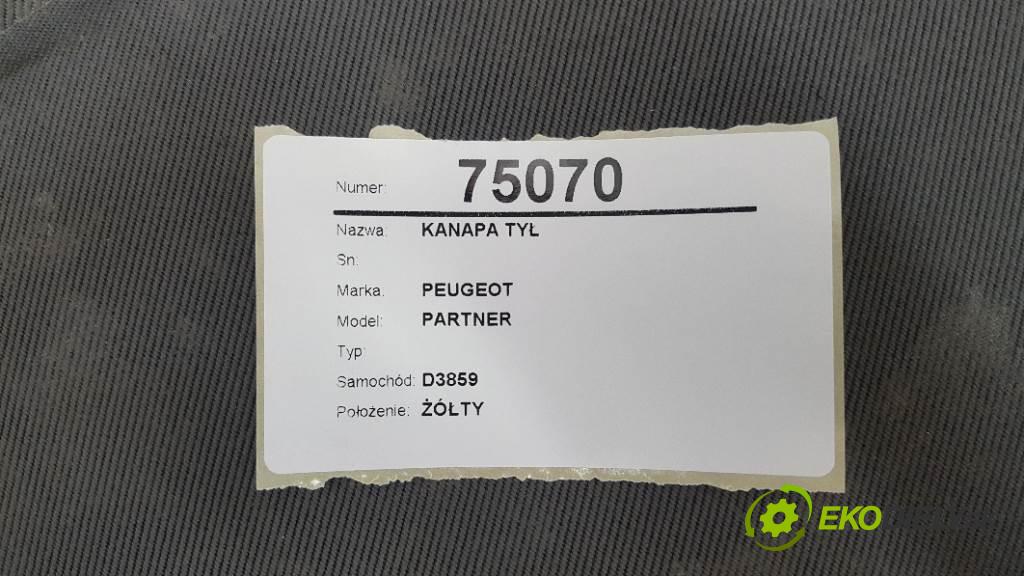 PEUGEOT PARTNER  2014 66kW   1560 sedadlo zadní část  (Sedačky, sedadla)