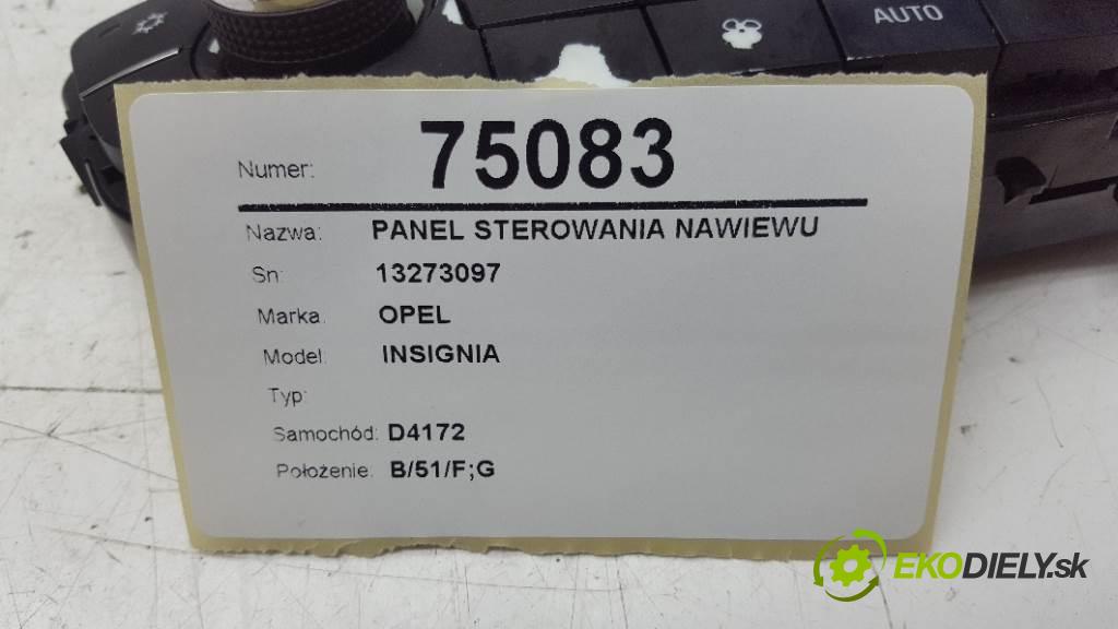 OPEL INSIGNIA  2009 118kW    1956 Panel ovládania kúrenia 13273097 (Prepínače, spínače, tlačidlá a ovládače kúrenia)