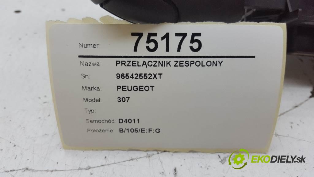 PEUGEOT 307  2004 89kW    1560 Prepínač kombinovaný 96542552XT (Prepínače, spínače, tlačidlá a ovládače kúrenia)