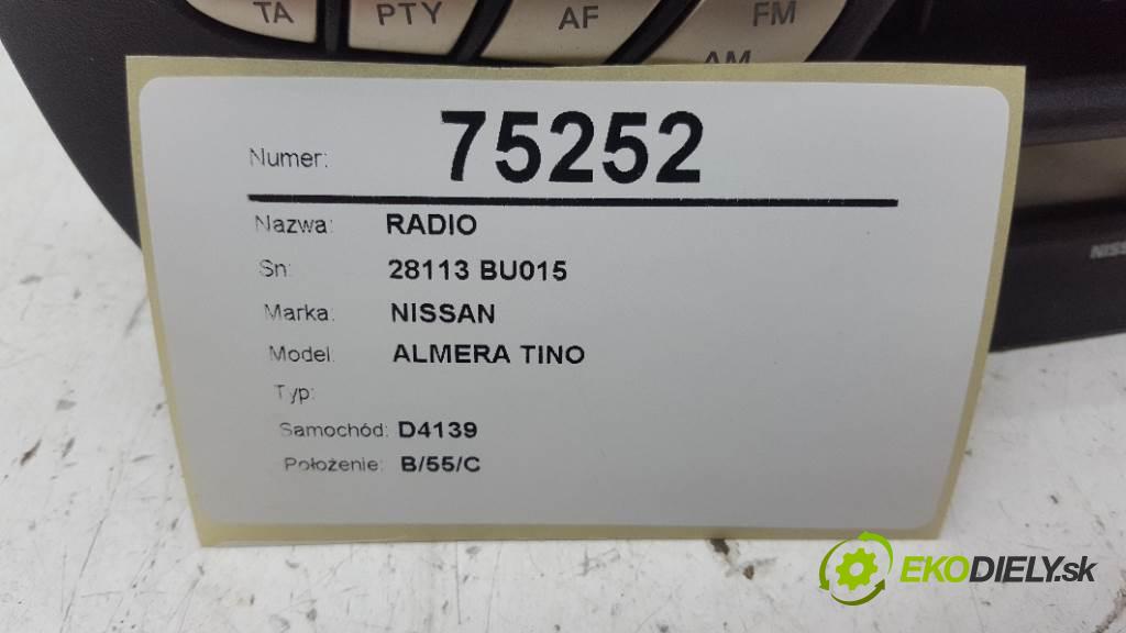 NISSAN ALMERA TINO  2001 84kW    1769 RADIO 28113 BU015 (Audio zariadenia)