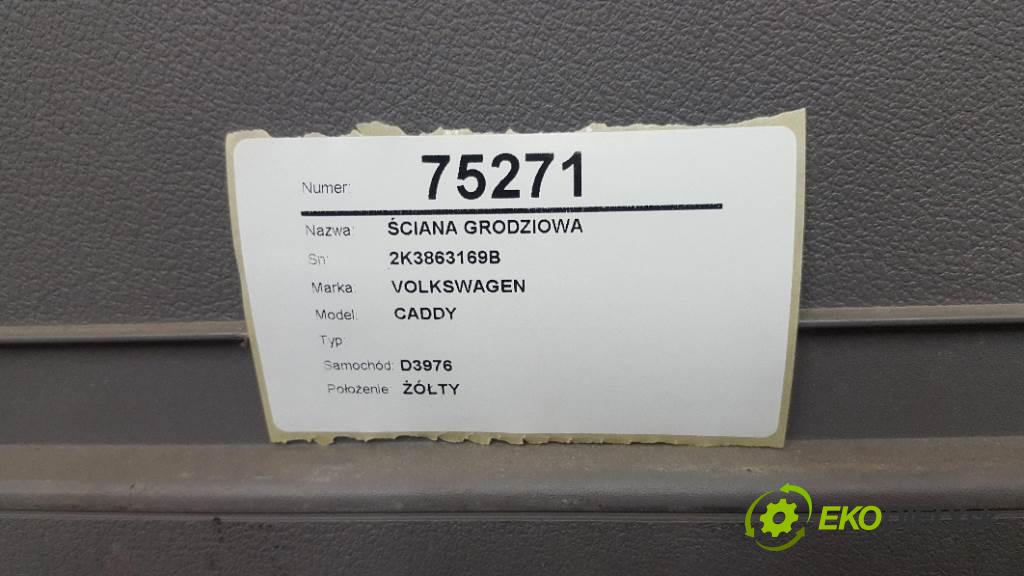 VOLKSWAGEN CADDY  2010 51kW     1968 Stena deliaca 2K3863169B (Ostatné)