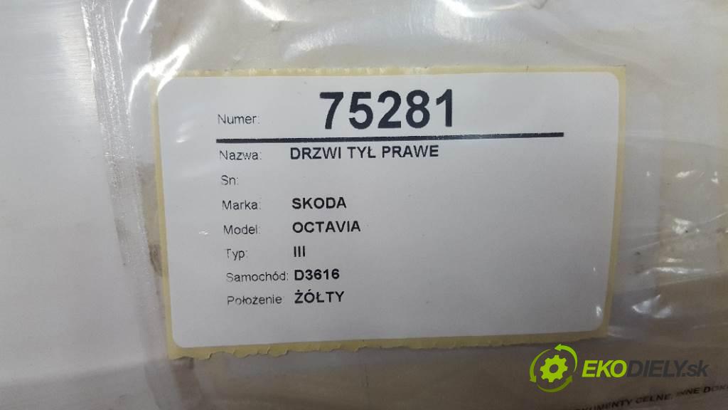 SKODA OCTAVIA III 2014 110kW III 1968 dveře zadní část pravé