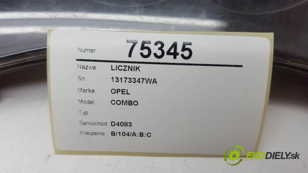 OPEL COMBO  2005 51kW   1248 Prístrojovka 13173347WA (Prístrojové dosky, displeje)