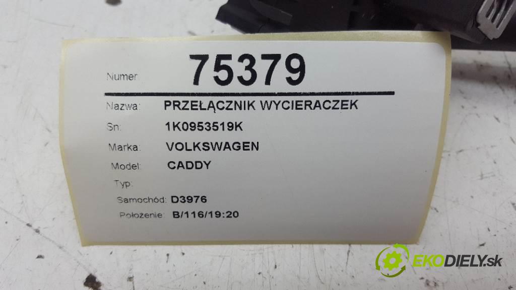 VOLKSWAGEN CADDY  2010 51kW    1968 Prepínač stieračov 1K0953519K (Prepínače, spínače, tlačidlá a ovládače kúrenia)