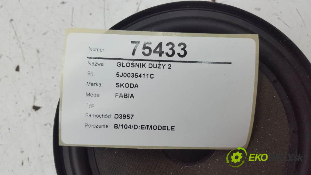 SKODA FABIA  2009 51kW    1198 reproduktor VELKÝ: 2 5J0035411C