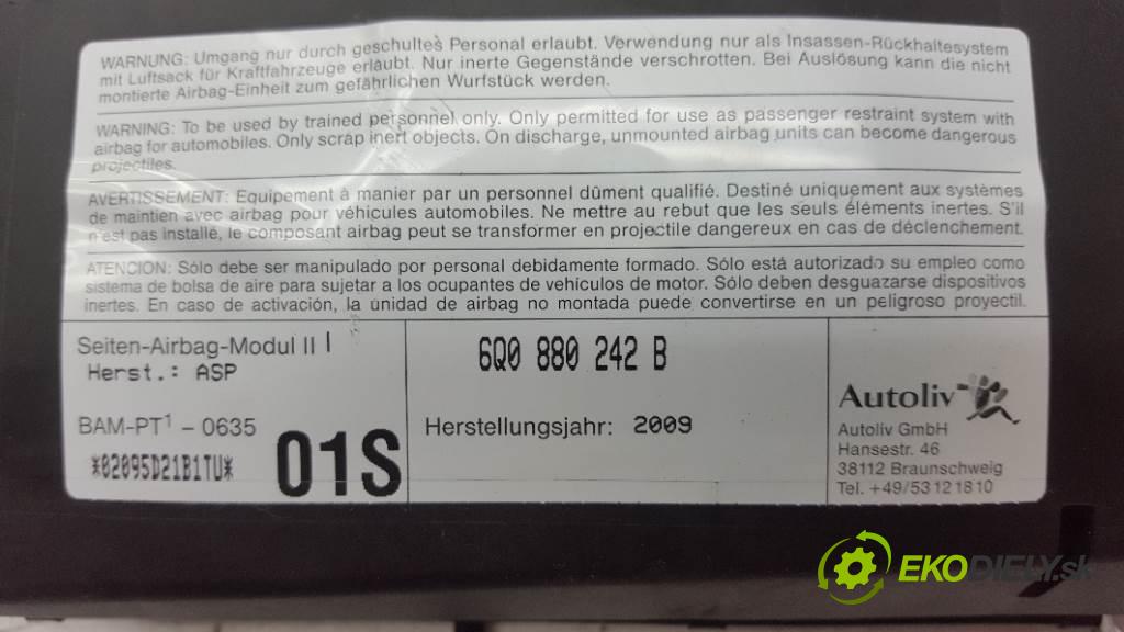 SKODA FABIA  2009 51kW    1198 AirBag sedačky pravá airbag 6Q0880242B