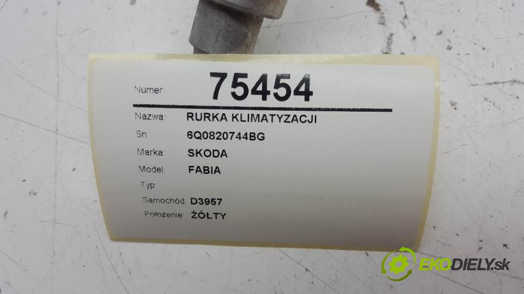 SKODA FABIA  2009 51kW    1198 rúrka klimatizácie 6Q0820744BG (Rúrky klimatizácie)