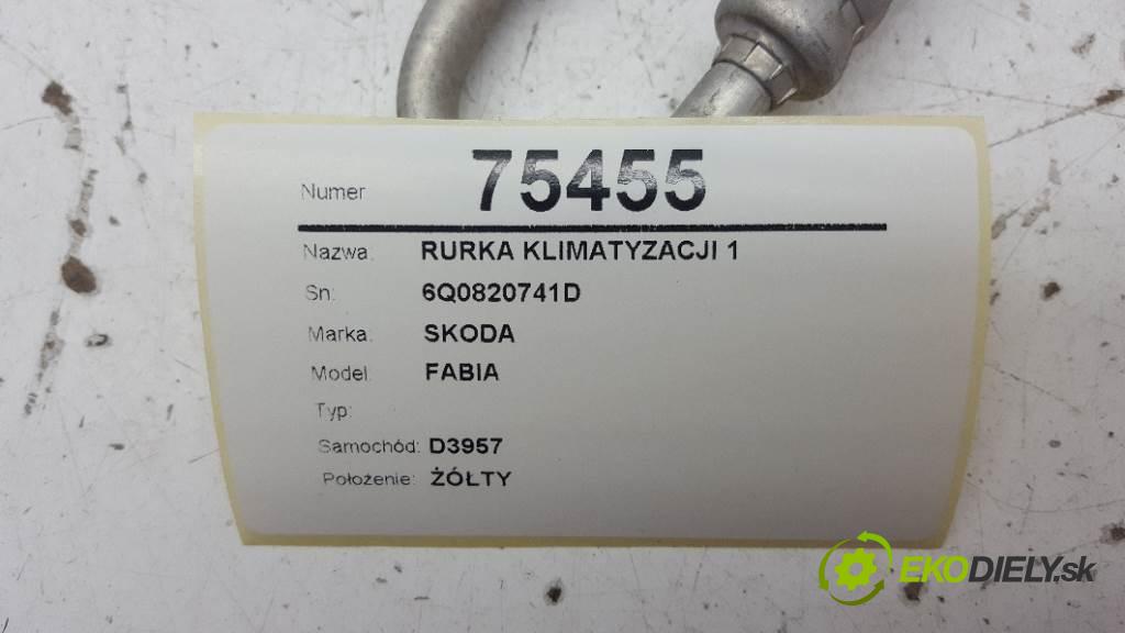 SKODA FABIA  2009 51kW    1198 rúrka klimatizácie 1 6Q0820741D