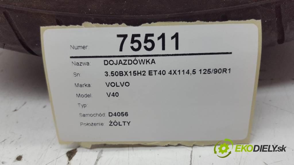 VOLVO V40  2001 84kW    1870 rezerva 3.50BX15H2 ET40 4X114,5 125/90R15 (4401) (Kola dojezdové)