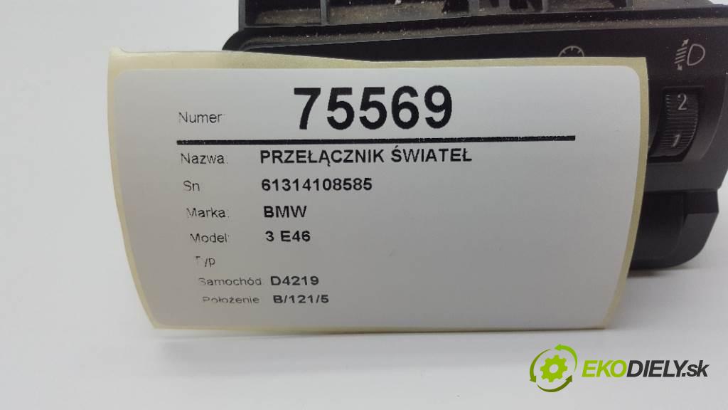 BMW 3 E46  2001 100kW  1951 Prepínač svetiel 61314108585 (Prepínače, spínače, tlačidlá a ovládače kúrenia)