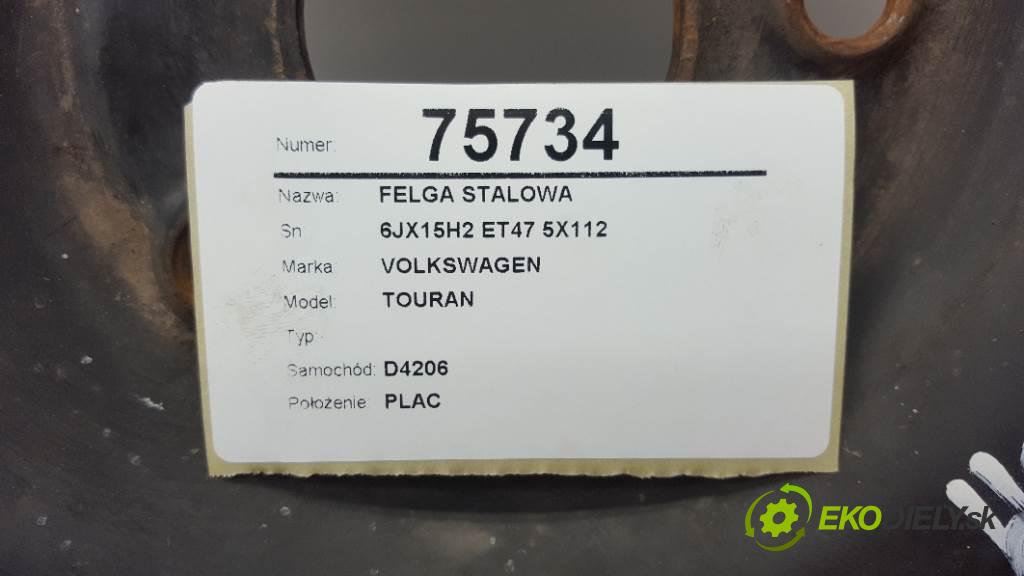 VOLKSWAGEN TOURAN  2009 77kW    1896 disk (OCEL 6JX15H2 ET47 5X112