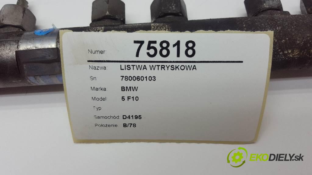 BMW 5 F10  2013 160kW    1995 Lišta vstrekovacia 780060103 (Vstrekovacie lišty)
