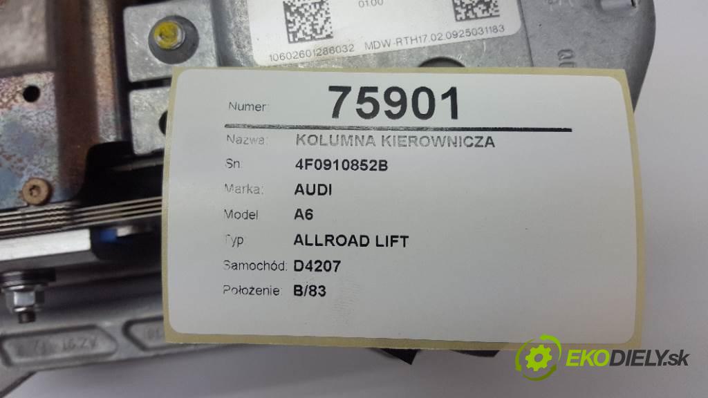 AUDI A6 ALLROAD LIFT 2009 176KW ALLROAD LIFT 2967 Hriadeľ, tyč volantu 4F0910852B (Tyče riadenia (volantu))