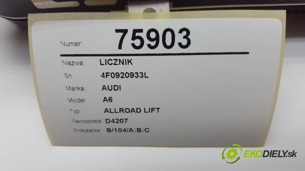AUDI A6 ALLROAD LIFT 2009 176KW ALLROAD LIFT 2967 Prístrojovka 4F0920933L (Prístrojové dosky, displeje)