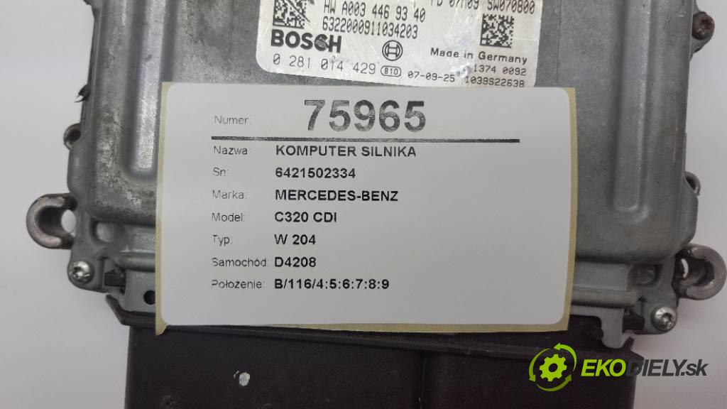 MERCEDES-BENZ C320 CDI W 204 2007 165kW W 204 2987 riadiaca jednotka Motor 6421502334 (Riadiace jednotky)