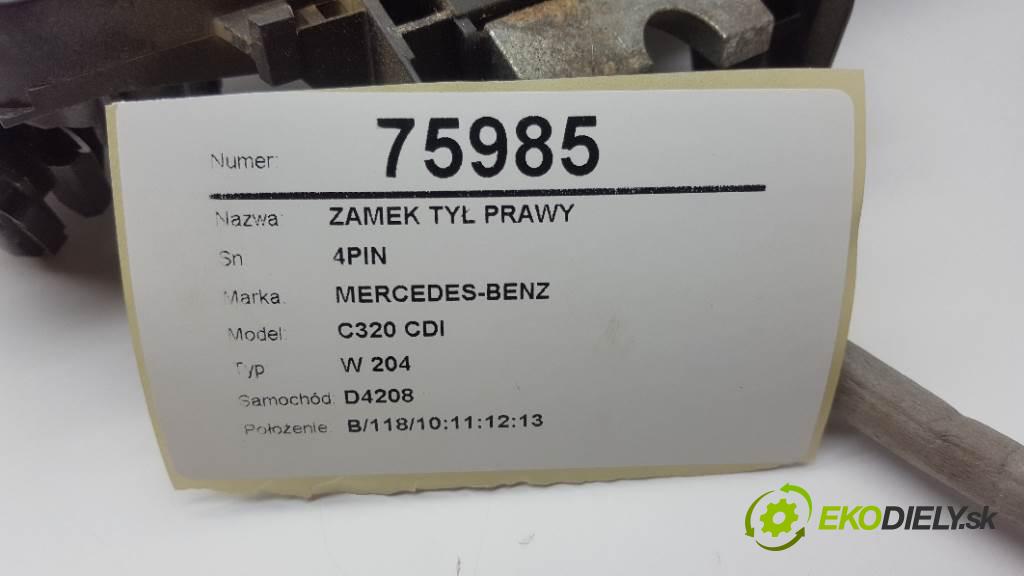 MERCEDES-BENZ C320 CDI W 204 2007 165kW W 204 2987 zámok zadní část pravý 4PIN