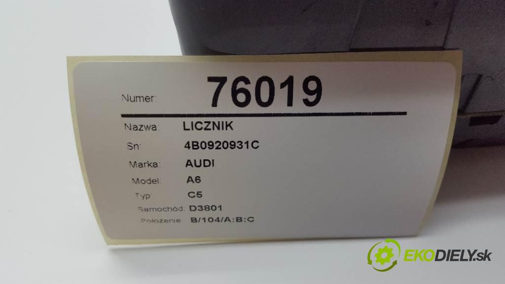 AUDI A6 C5 1999 110kW C5 1781 Prístrojovka 4B0920931C (Prístrojové dosky, displeje)