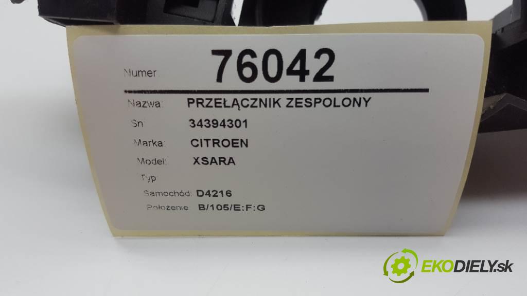 CITROEN XSARA  2001 81kW    1997 Prepínač kombinovaný 34394301 (Prepínače, spínače, tlačidlá a ovládače kúrenia)