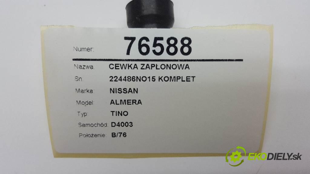 NISSAN ALMERA TINO 2004 85KW TINO 1769 cívka zapalovací 224486NO15 KOMPLET  (Zapalovací cívky, moduly)