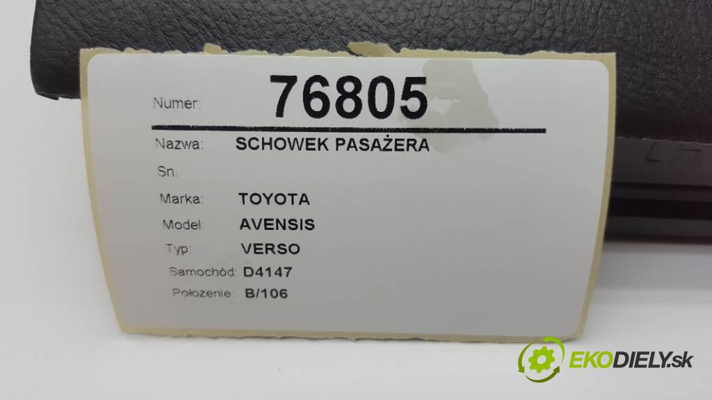 TOYOTA AVENSIS VERSO 2004 150 kW VERSO 1995 Priehradka, kastlík spolujazdca  (Priehradky, kastlíky)