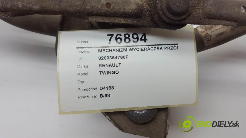 RENAULT TWINGO  2008 56kW    1149 Mechanizmus stieračov predný 8200364766F (Motorčeky stieračov predné)