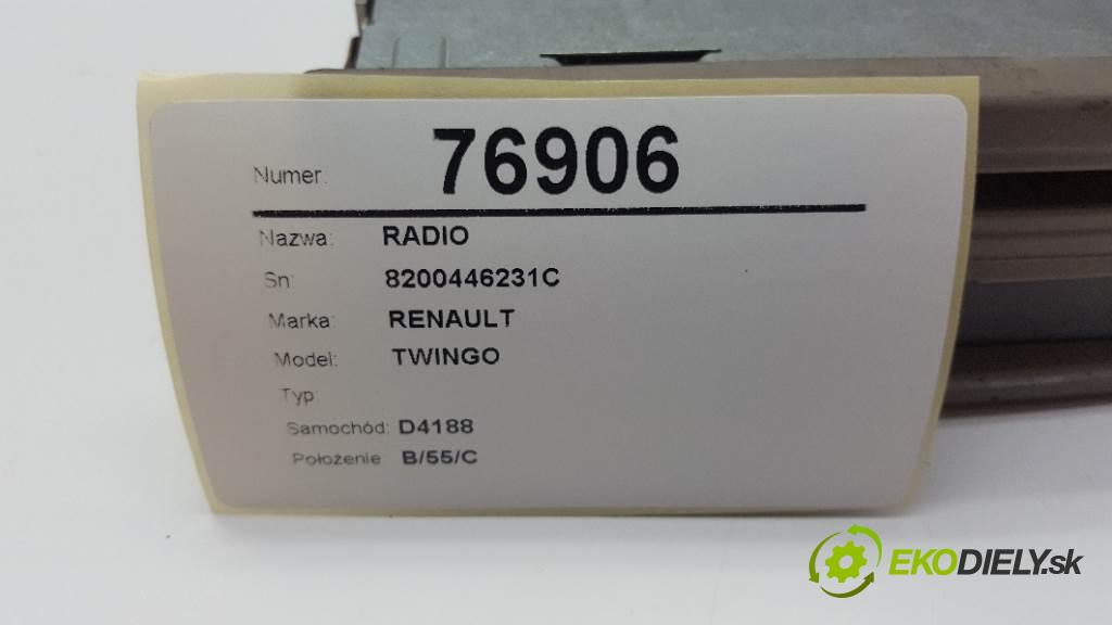RENAULT TWINGO  2008 56kW    1149 RADIO 8200446231C (Audio zariadenia)