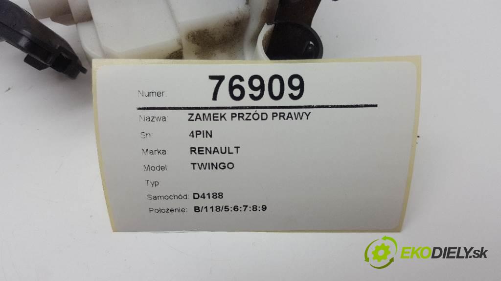 RENAULT TWINGO  2008 56kW    1149 zámok přední část pravý 4PIN