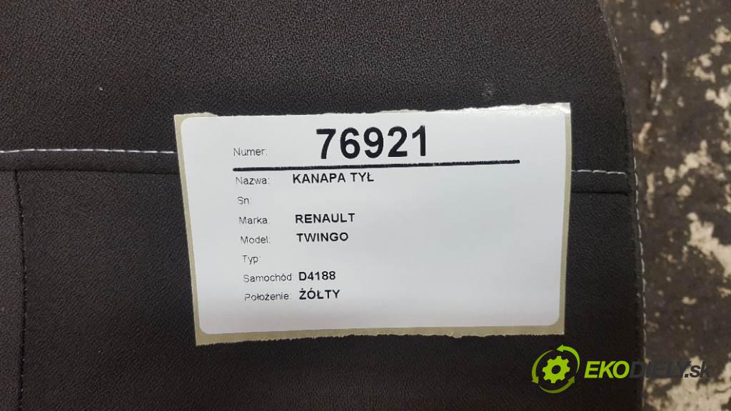 RENAULT TWINGO  2008 56kW    1149 Sedadlo zad  (Sedačky, sedadlá)