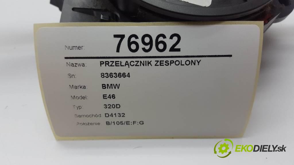 BMW E46 320D 1999 100kW 320D 1951 Prepínač kombinovaný 8363664 (Prepínače, spínače, tlačidlá a ovládače kúrenia)