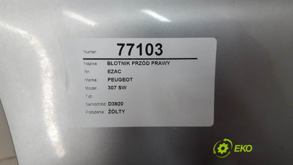 PEUGEOT 307 SW  2002 80kW   1587 blatník přední část pravý EZAC