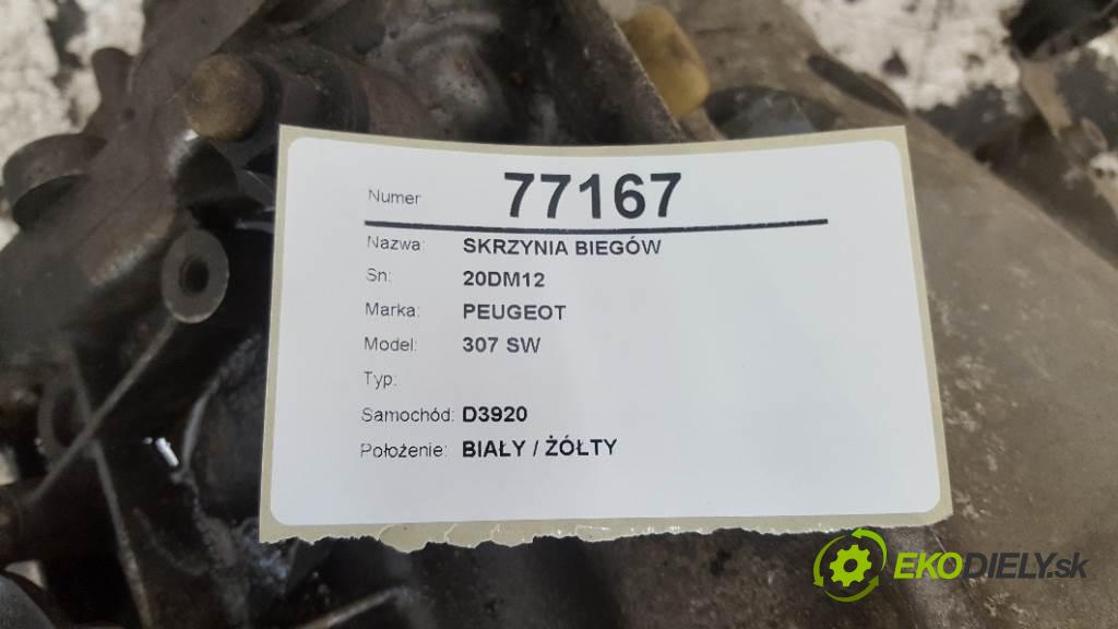 PEUGEOT 307 SW  2002 80kW    1587 Prevodovka 20DM12  (Prevodovky)