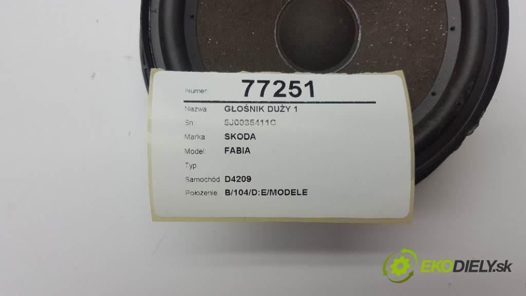 SKODA FABIA  2013 51kW    1198 reproduktor VEĽKÉ: 1 5J0035411C