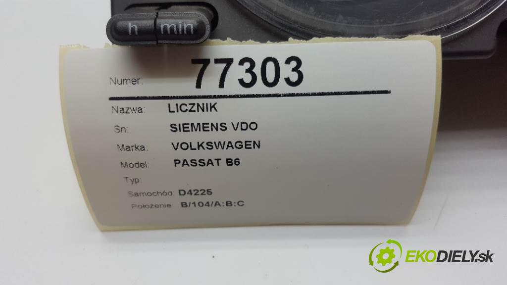 VOLKSWAGEN PASSAT B6  2006 103kW    1968 Prístrojovka SIEMENS VDO (Prístrojové dosky, displeje)