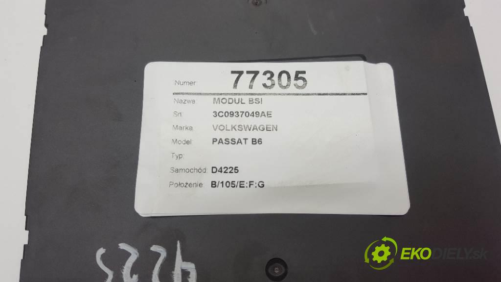 VOLKSWAGEN PASSAT B6  2006 103kW    1968 modul BSI 3C0937049AE (Pojistkové skříňky)