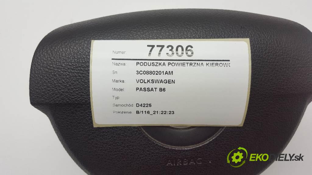 VOLKSWAGEN PASSAT B6  2006 103kW   1968 AirBag volantu airbag 3C0880201AM
