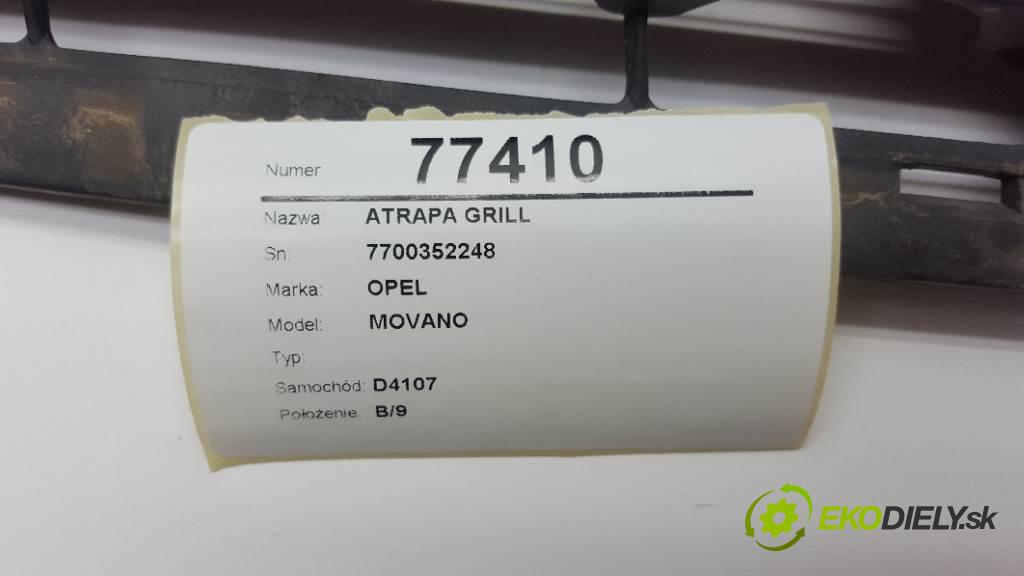 OPEL MOVANO  2000 115kW  2500 mřížka maska 7700352248 (Mřížky (masky) chladičů)