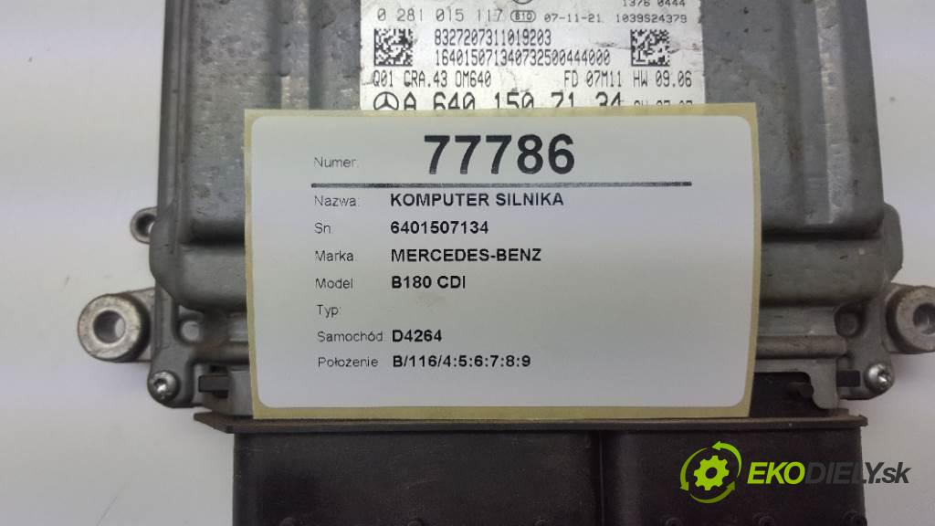 MERCEDES-BENZ B180 CDI  2007 80kW    1992 riadiaca jednotka Motor 6401507134 (Riadiace jednotky)