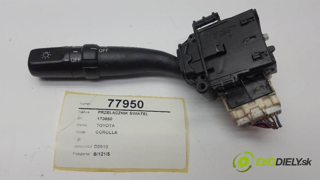 TOYOTA COROLLA  2006 85kW    1995 Prepínač svetiel 173650 (Prepínače, spínače, tlačidlá a ovládače kúrenia)
