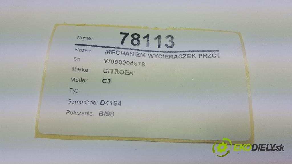 CITROEN C3  2013 50kW    999 Mechanizmus stieračov predný W000004578 (Motorčeky stieračov predné)