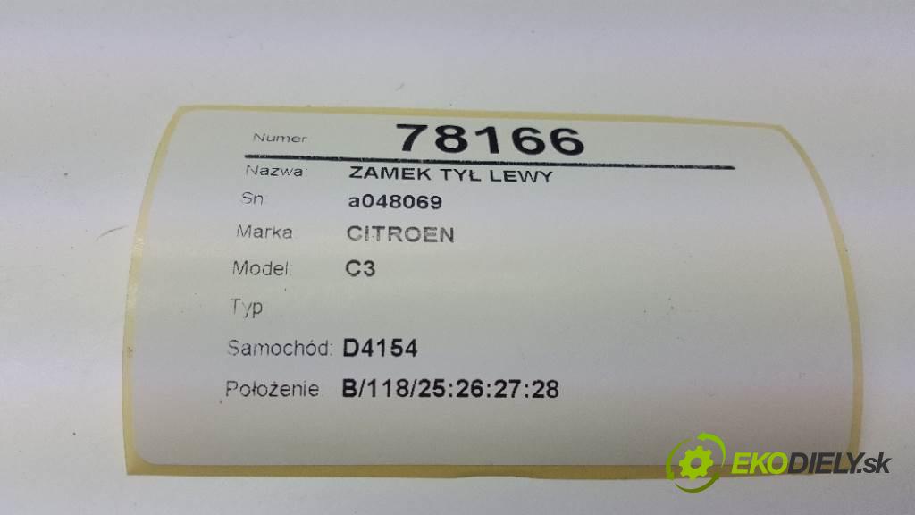 CITROEN C3  2013 50kW    999 zámok zadní část levý a048069