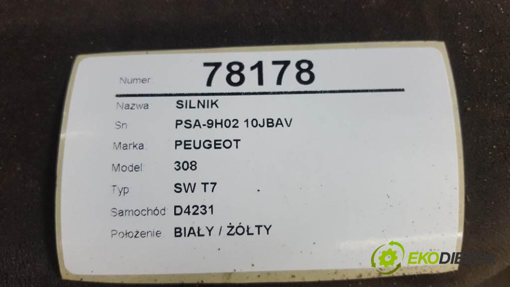 PEUGEOT 308 SW T7 2008 66,20 kw SW T7 1560 Motor PSA-9H02 10JBAV (Motory (kompletné))