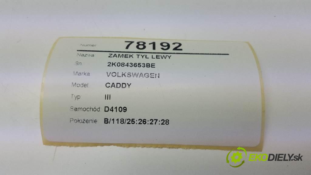 VOLKSWAGEN CADDY III 2014 103 kW III 1968 zámok zad ľavy 2K0843653BE