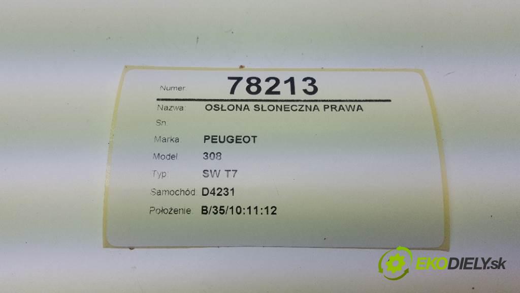 PEUGEOT 308 SW T7 2008 66,20 kw SW T7 1560 Clona SLUNNÝ: pravá